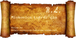 Miokovics Lukrécia névjegykártya